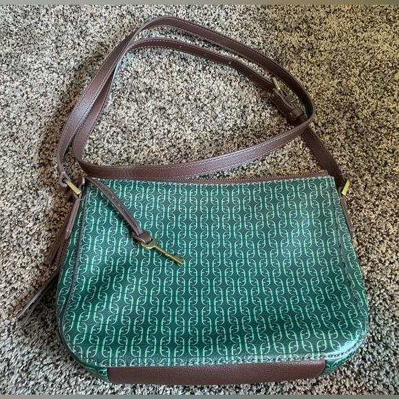 Green and brown Fossil shoulder/cross body bag, brand new w/o tag - Picture 1 of 7